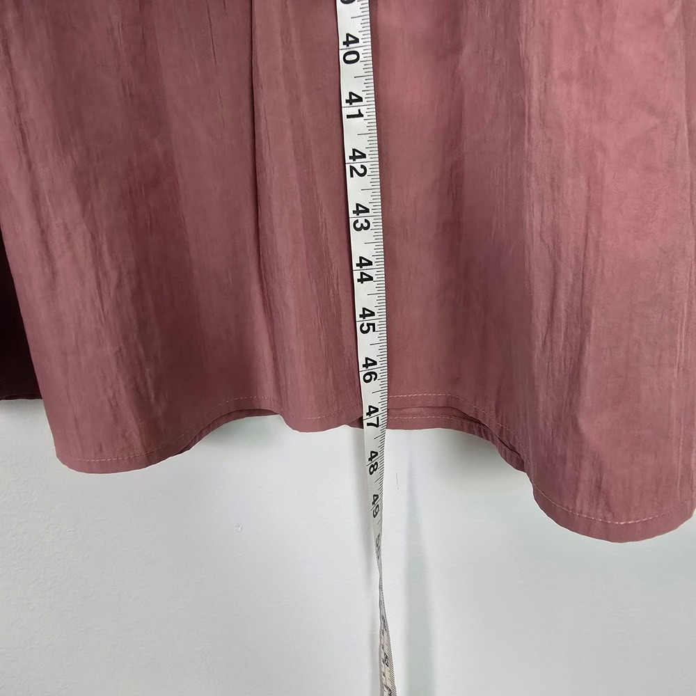 Maeve Anthropologie Taffeta Dress M Women Button Front Midi Mauve pink Lagenlook - Picture 7 of 10